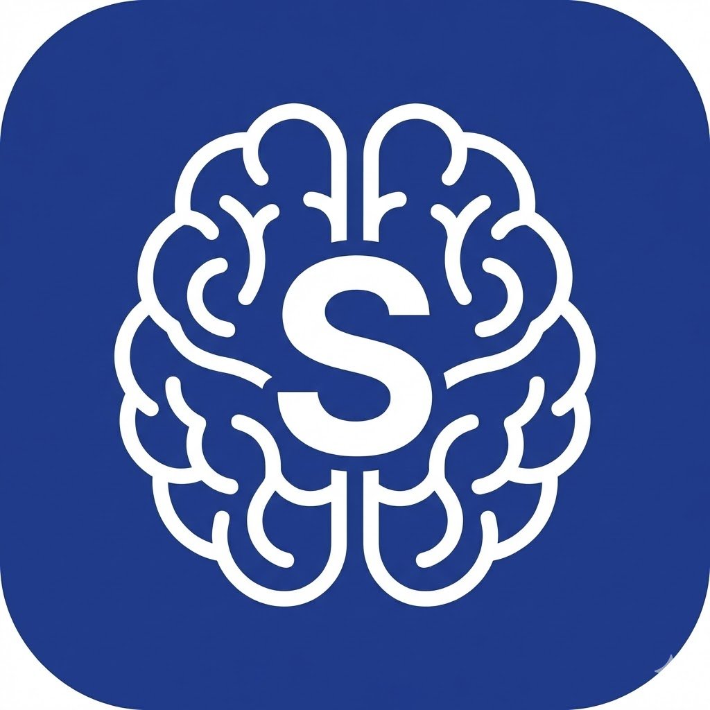 Logo da Sensorial: ilustração minimalista de um cérebro azul conectando os hemisférios